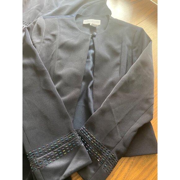 Jessica Howard navy blue sleeveless maxi dress and matching jacket with beads - Picture 7 of 8